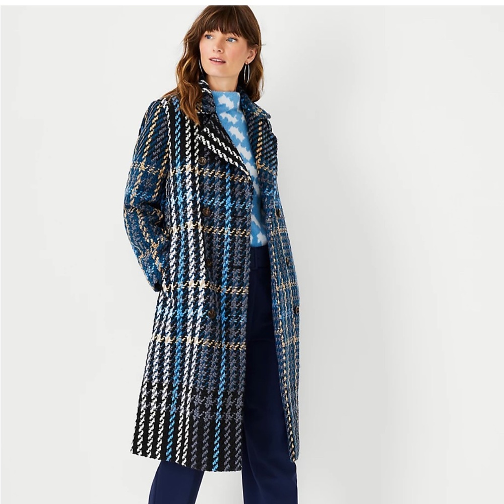 Plaid Double Breasted Coat